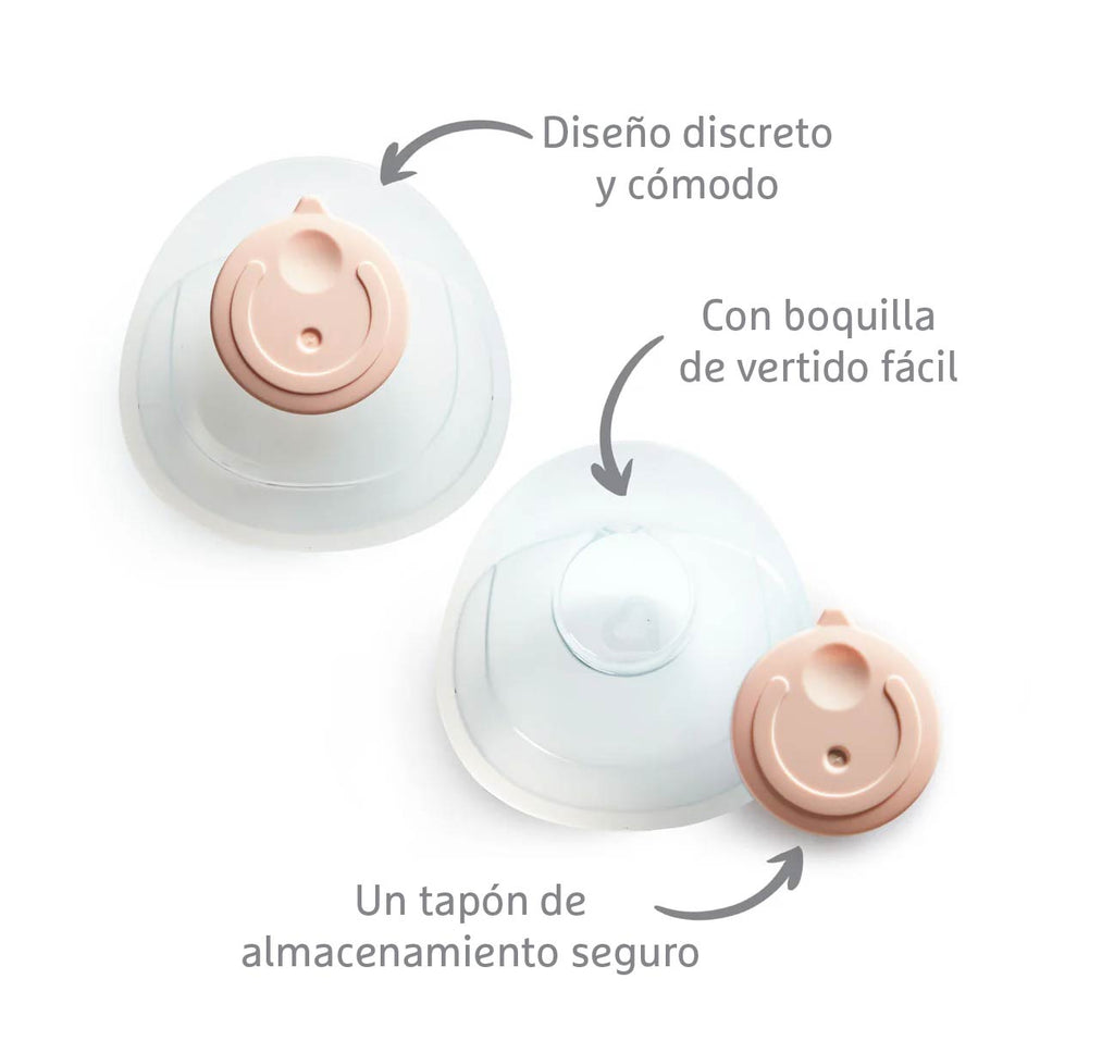 Copa recolectora de leche de silicona Munchkin con tapa rosa
