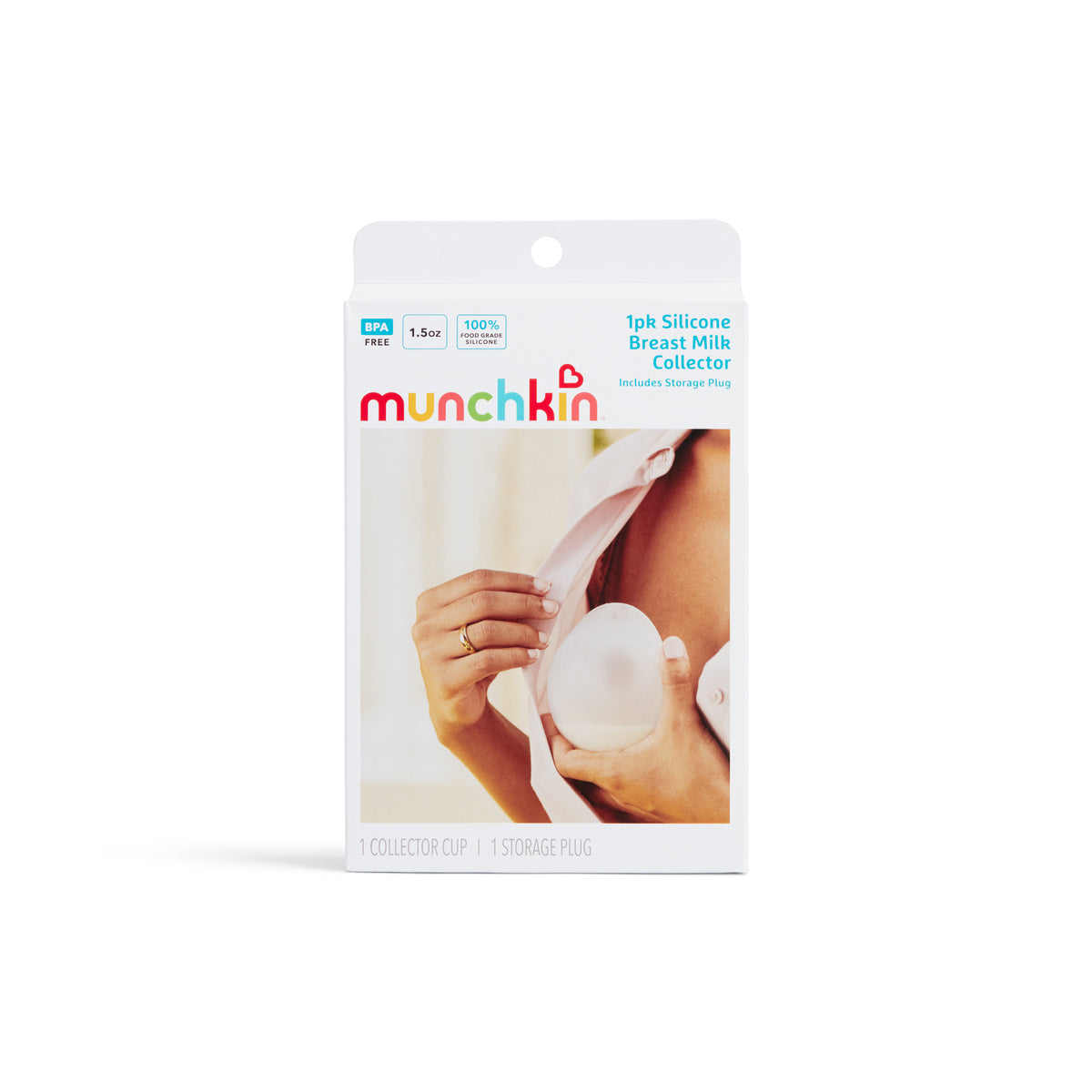 Copa recolectora de leche de silicona Munchkin con tapa rosa