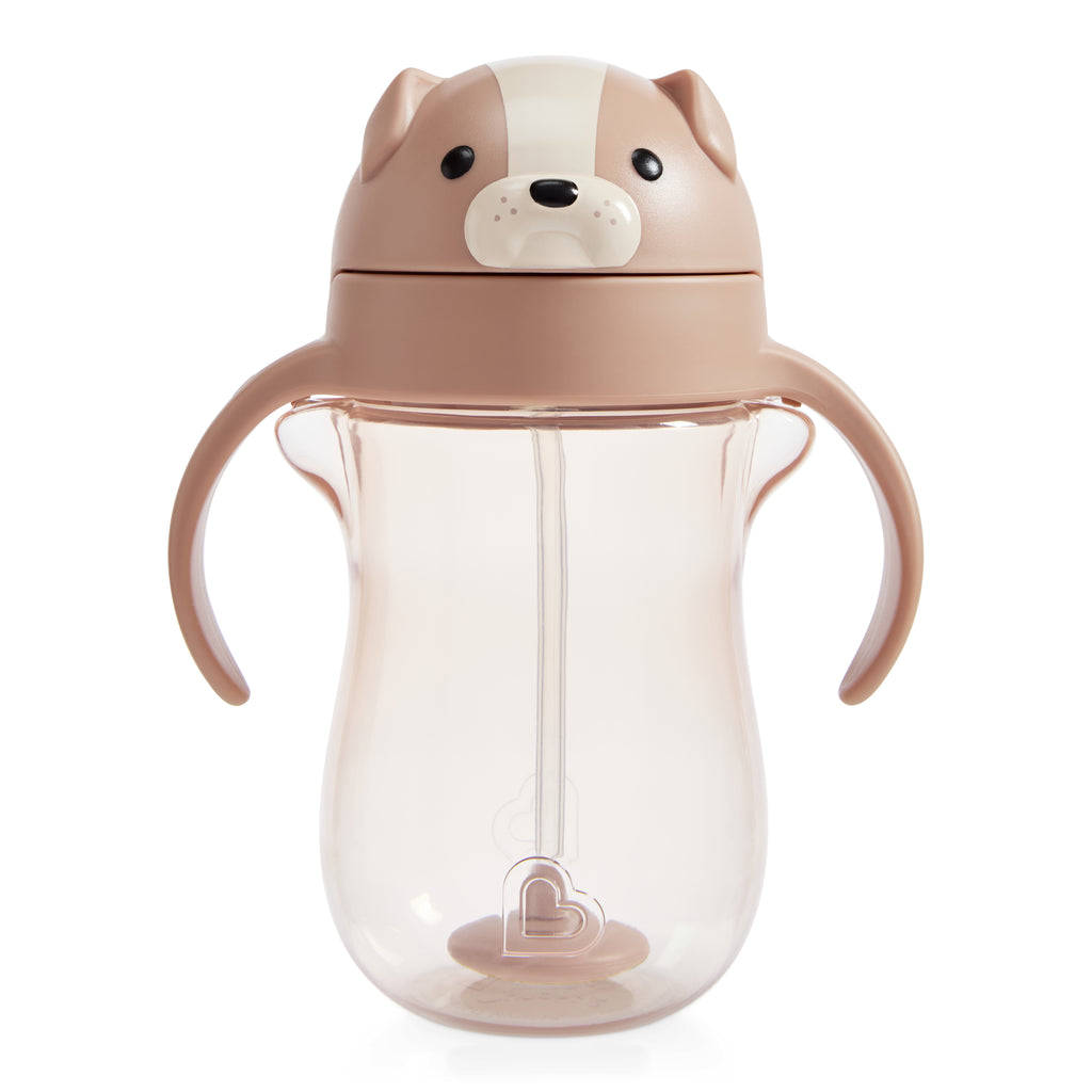 Vaso de entrenamiento Tip and Sip - con pajita abatible con peso 296ml – Perro