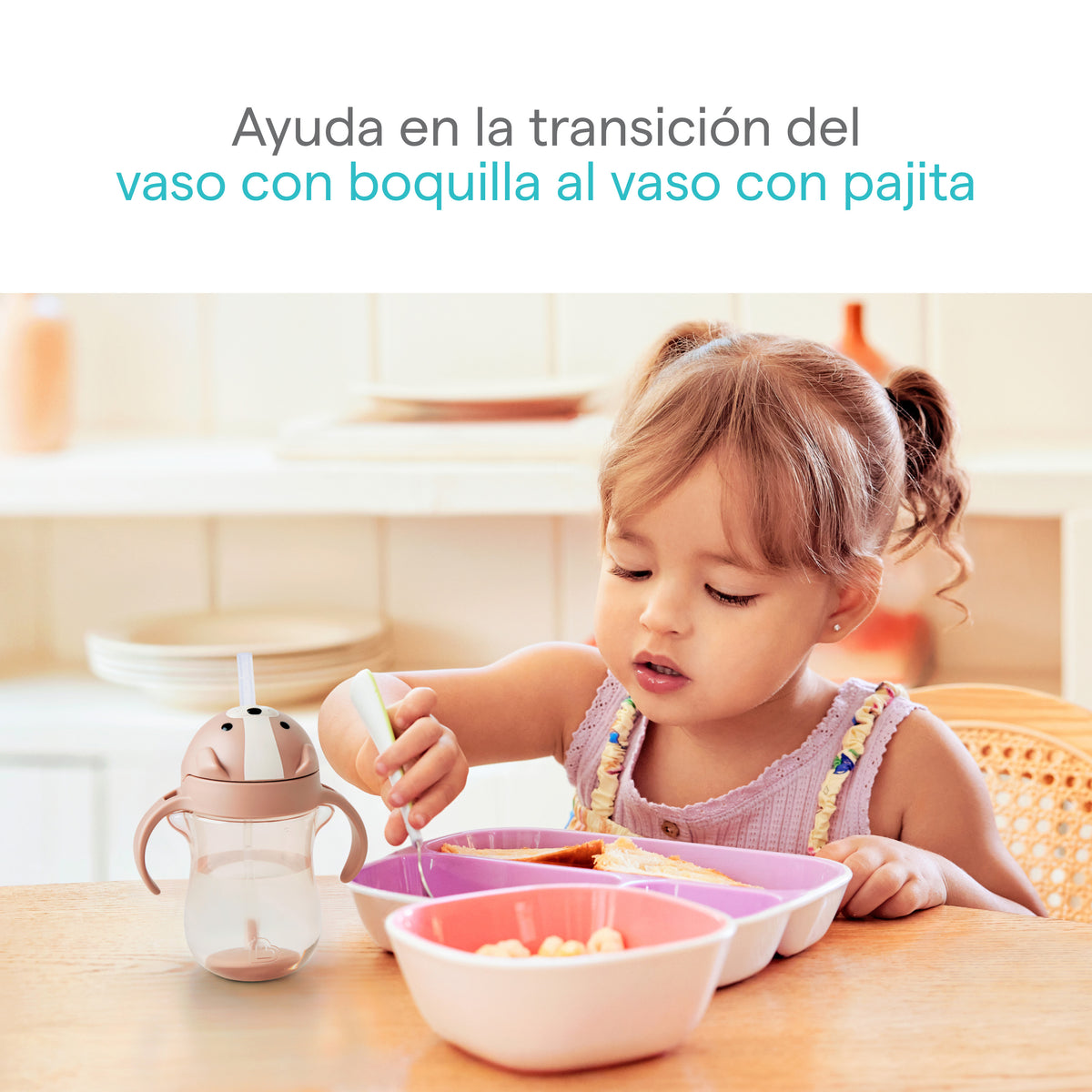 Vaso de entrenamiento Tip and Sip - con pajita abatible con peso 296ml – Perro